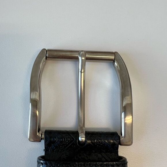 Prada Black Leather Belt with Silver Buckle - Picture 10 of 10